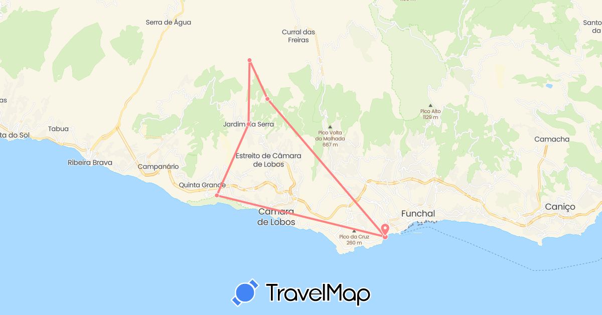 TravelMap itinerary: driving, jeep safari in Portugal (Europe)
